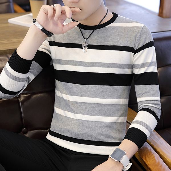 2018 new o neck knitted slim fit pullover mens plus size sweaters korean version leisure printing male tide, White;black
2018 new o neck knitted slim fit pullover mens plus size sweaters korean version leisure printing male tide, White;black