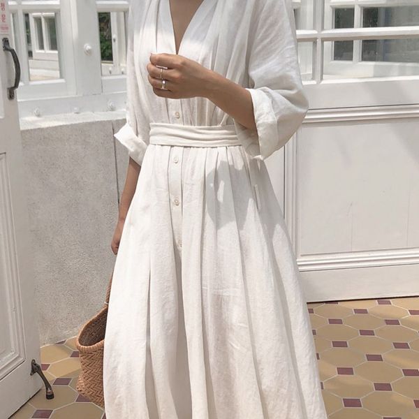 casual dresses korean women dress solid ankle-length autumn party vestidos cute clothing office lady fold loose belt, Black;gray
casual dresses korean women dress solid ankle-length autumn party vestidos cute clothing office lady fold loose belt, Black;gray