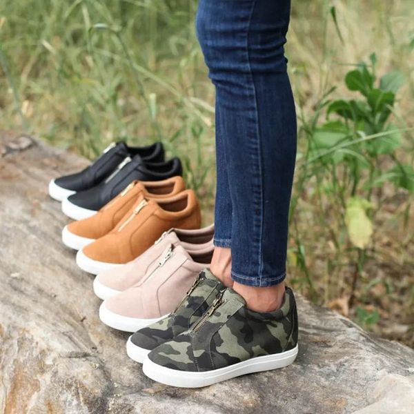 new casual shoes flats 2020 women sneakers increasing flats platform high zipper slip-on breathable women leather shoes, Black
new casual shoes flats 2020 women sneakers increasing flats platform high zipper slip-on breathable women leather shoes, Black