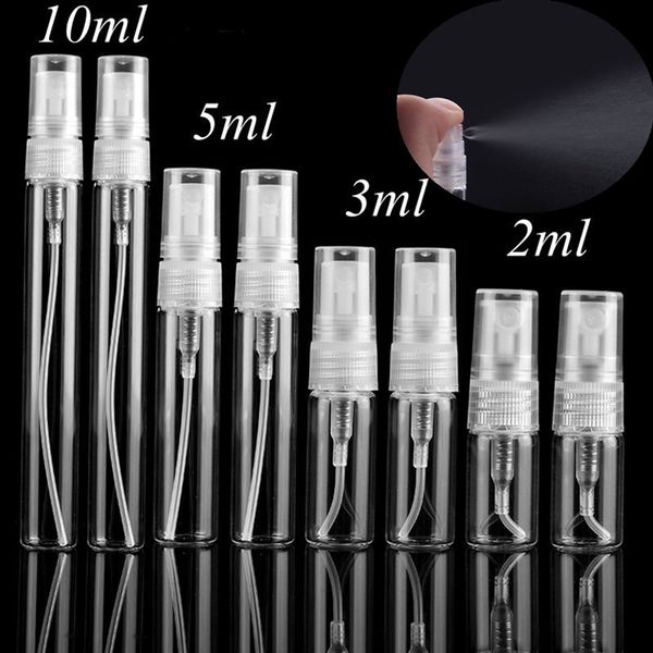 2ml/3ml/5ml/10ml Mini Refilable Spray Perfume Bottle Glass Travel Empty Spray Atomizer Bottles Cosmetic Packaging Container