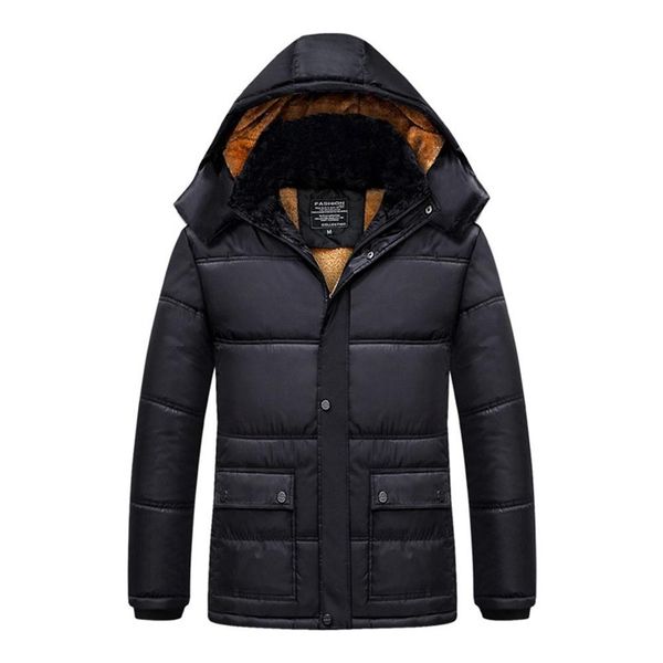 men's down & parkas winter thickening cotton coat cold-proof thermal hooded long-sleeve jacket, Black
men's down & parkas winter thickening cotton coat cold-proof thermal hooded long-sleeve jacket, Black