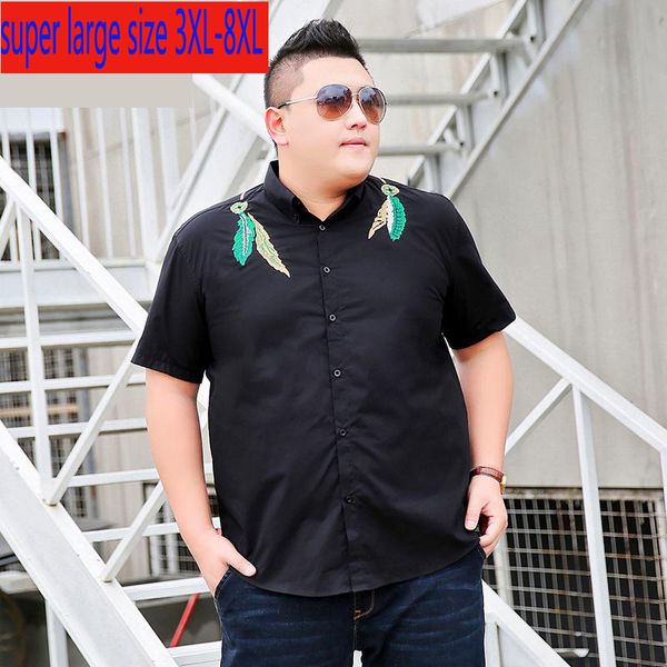new arrival fashion cotton men summer embroidery short sleeve super large casual shirts plus size 3xl 4xl 5xl 6xl 7xl 8xl, White;black
new arrival fashion cotton men summer embroidery short sleeve super large casual shirts plus size 3xl 4xl 5xl 6xl 7xl 8xl, White;black