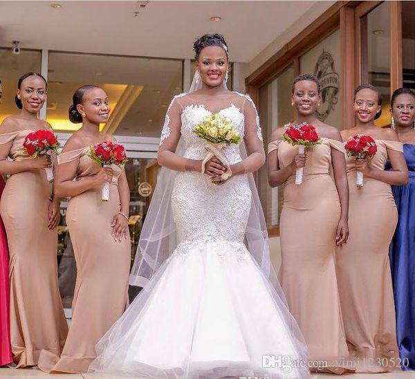 plus size african rose gold mermaid bridesmaid dresses new off shoulder zipper simple garden wedding guest evening prom gowns robe de mariee, White;pink
plus size african rose gold mermaid bridesmaid dresses new off shoulder zipper simple garden wedding guest evening prom gowns robe de mariee, White;pink