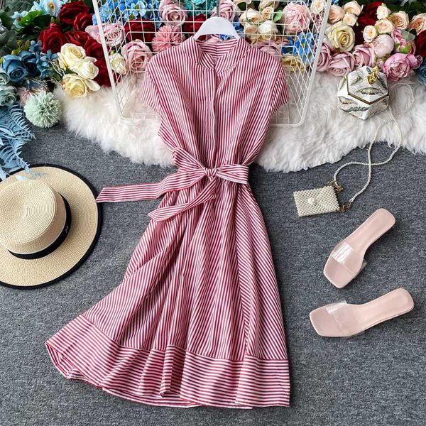 new arrival summer shirt dress women casual blue striped office ladies dresses with belt elegant work wear sleeveless sundress, Black;gray
new arrival summer shirt dress women casual blue striped office ladies dresses with belt elegant work wear sleeveless sundress, Black;gray