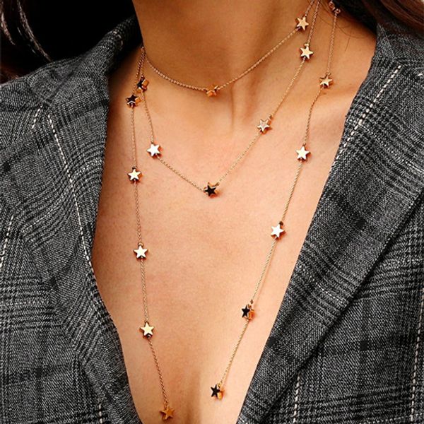 2019 simple star pendant necklace for women fashion boho multi layer necklace bijoux maxi statement necklaces collier, Silver
2019 simple star pendant necklace for women fashion boho multi layer necklace bijoux maxi statement necklaces collier, Silver