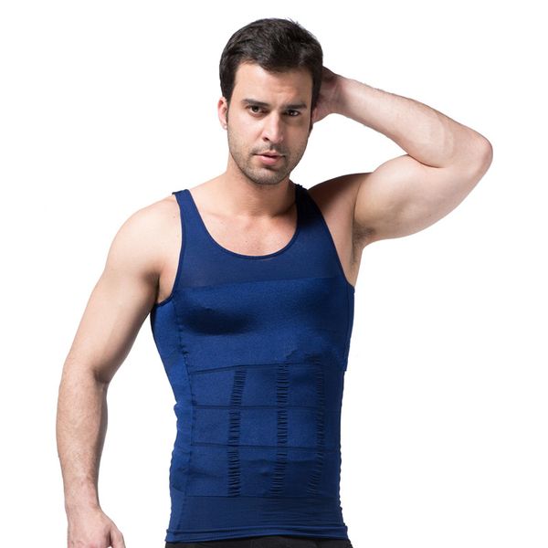 men running compression tank summer nylon men's body shapers sculpting vest slim muscle underwear 5 colors, Black;blue
men running compression tank summer nylon men's body shapers sculpting vest slim muscle underwear 5 colors, Black;blue