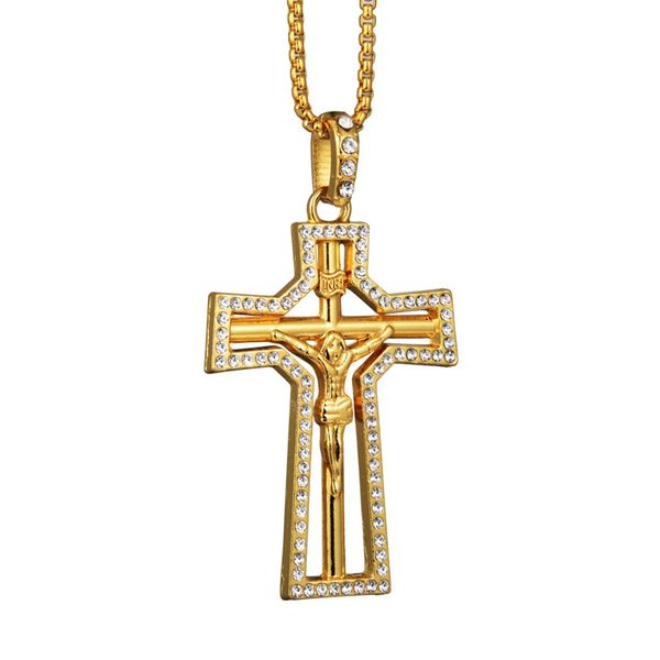 new hollow out religious jesus cross necklace for men gold color cross pendent with chain necklace fashion jewelry gifts, Silver
new hollow out religious jesus cross necklace for men gold color cross pendent with chain necklace fashion jewelry gifts, Silver