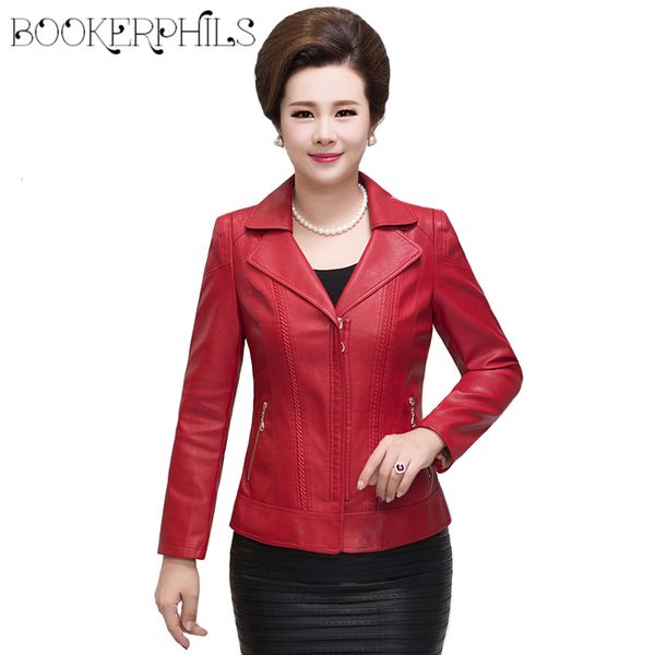 2019 middle-aged leather jacket for women plus size soft pu faux leather coat female autumn winter elegant outerwear -6xl, Black
2019 middle-aged leather jacket for women plus size soft pu faux leather coat female autumn winter elegant outerwear -6xl, Black