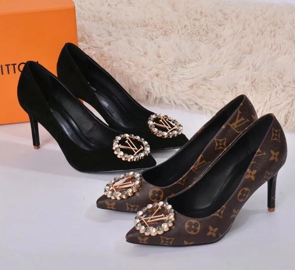 stitching color new shoes classic color old flower 8m high heels with mirror leather women's dress shoes fashion brand sho no box, Black
stitching color new shoes classic color old flower 8m high heels with mirror leather women's dress shoes fashion brand sho no box, Black