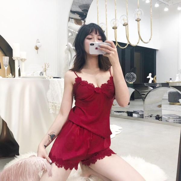 foply 2020 pajamas women's trousers pajamas set printing sleeveless strap sling and shorts soft sleepwear suit size loose, Black;red
foply 2020 pajamas women's trousers pajamas set printing sleeveless strap sling and shorts soft sleepwear suit size loose, Black;red