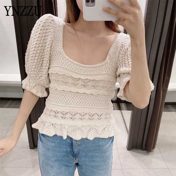 deep o-neck women sweater 2020 autumn half sleeve slim female knitted ruffles sheer chic ladies ynzzu yt895, White;black
deep o-neck women sweater 2020 autumn half sleeve slim female knitted ruffles sheer chic ladies ynzzu yt895, White;black