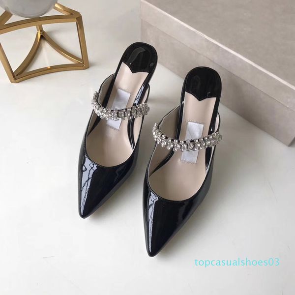 high heel sandal women pointed crystal strap sandal patent leather mules women flat mules designer stiletto heel dress sandal with box tt3, Black
high heel sandal women pointed crystal strap sandal patent leather mules women flat mules designer stiletto heel dress sandal with box tt3, Black