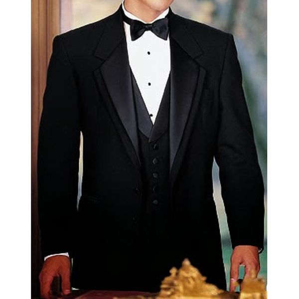 black wedding groom tuxedos 2019 three piece notched lapel custom made business party men suits jacket pants vest, Black;gray
black wedding groom tuxedos 2019 three piece notched lapel custom made business party men suits jacket pants vest, Black;gray