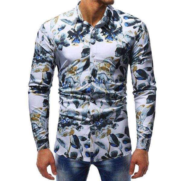 new fashion men shirt long sleeve dress shirt male summer casual clothes floral shirts for men, White;black
new fashion men shirt long sleeve dress shirt male summer casual clothes floral shirts for men, White;black