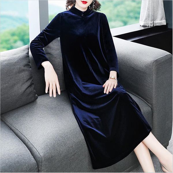 chinese style fall winter women velvet long dress stand collar a-line dress elegant party maxi plus size vestidos -8xl, Black;gray
chinese style fall winter women velvet long dress stand collar a-line dress elegant party maxi plus size vestidos -8xl, Black;gray