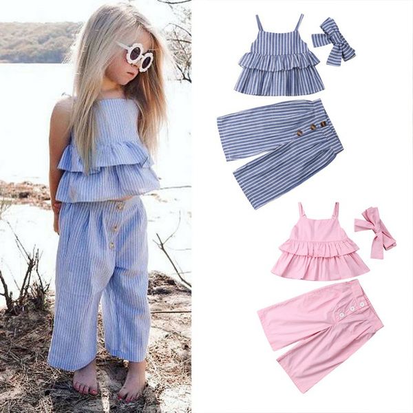 summer baby girl cute casual sleeveless striped print strap design t-shirt trousers headband outfits set condole belt cloth, White
summer baby girl cute casual sleeveless striped print strap design t-shirt trousers headband outfits set condole belt cloth, White