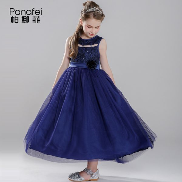 european and american-style childrens dress princess dress girls host catwalk performance clothing maxi dress, Blue
european and american-style childrens dress princess dress girls host catwalk performance clothing maxi dress, Blue