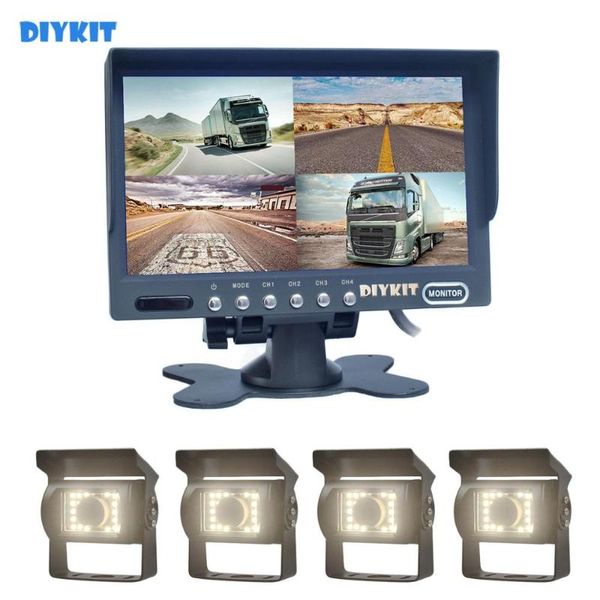 diykit 7" 4 split quad backup rear view car monitor + waterproof led reversing rear view camera for truck bus
diykit 7" 4 split quad backup rear view car monitor + waterproof led reversing rear view camera for truck bus