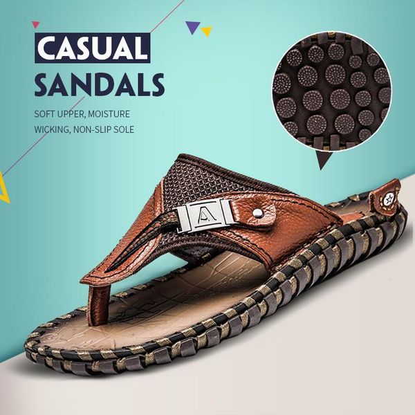 genuine leather non-slip slippers men beach sandals comfortable summer shoes classic fashion men flip flops, Black
genuine leather non-slip slippers men beach sandals comfortable summer shoes classic fashion men flip flops, Black