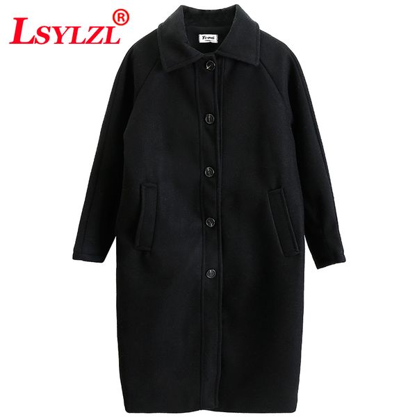 new wool blend coat women long sleeve turn-down collar outwear jacket casual autumn winter girl elegant overcoat c623, Black
new wool blend coat women long sleeve turn-down collar outwear jacket casual autumn winter girl elegant overcoat c623, Black