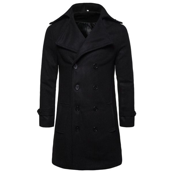 long slim men wool trench coat double-breasted lapel windbreaker male fashion autumn winter coat long design trench male, Black
long slim men wool trench coat double-breasted lapel windbreaker male fashion autumn winter coat long design trench male, Black
