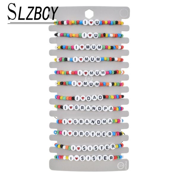 12 pcs/lot seed beads letter charm braided bracelets set women men adjustable wristabnd couple bracelet fashion family jewelry, Golden;silver
12 pcs/lot seed beads letter charm braided bracelets set women men adjustable wristabnd couple bracelet fashion family jewelry, Golden;silver