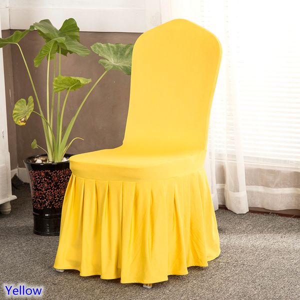 yellow colour lycra chair cover with skirt all around the chair bottom spandex skirt cover for wedding party decoration
yellow colour lycra chair cover with skirt all around the chair bottom spandex skirt cover for wedding party decoration