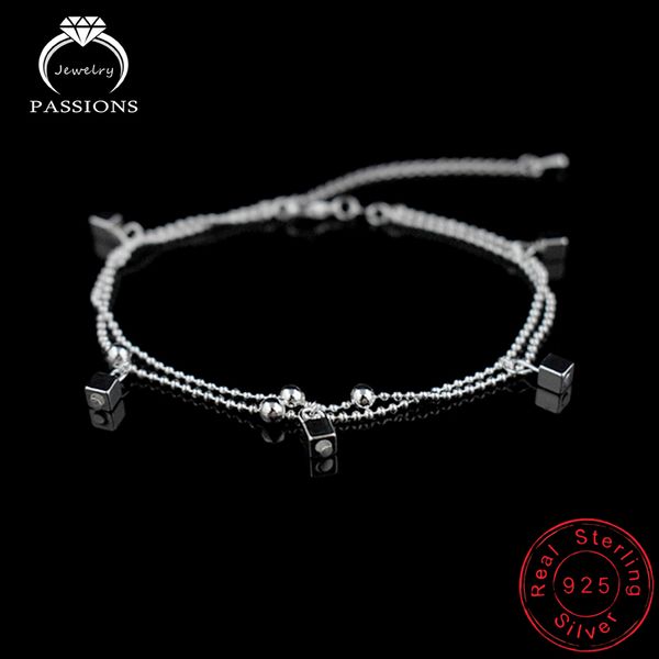 ladies foot anklet 925 sterling silver anklets bracelet double layer chain for women square pendants foot pulseras jewelry, Red;blue
ladies foot anklet 925 sterling silver anklets bracelet double layer chain for women square pendants foot pulseras jewelry, Red;blue