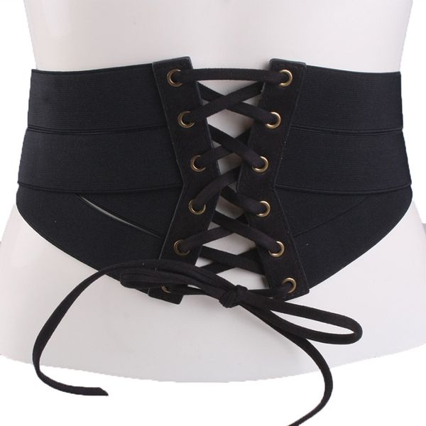 new fashion women black lace up waist faux leather girdle belt cinched elastic corset belly band accessories for women dress, Black;brown
new fashion women black lace up waist faux leather girdle belt cinched elastic corset belly band accessories for women dress, Black;brown