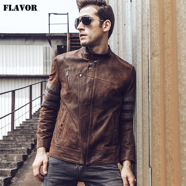 2017 new men's motorcycle coat real leather jacket autumn winter genuine leather jacket, Black
2017 new men's motorcycle coat real leather jacket autumn winter genuine leather jacket, Black