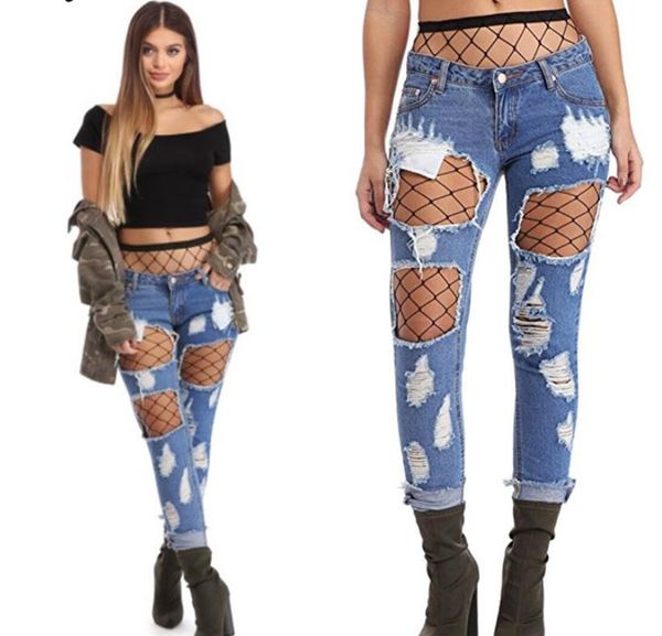 women hole ripped jeans capris ninth length denim blue loose straight pants pantalones vestidoes spring
women hole ripped jeans capris ninth length denim blue loose straight pants pantalones vestidoes spring