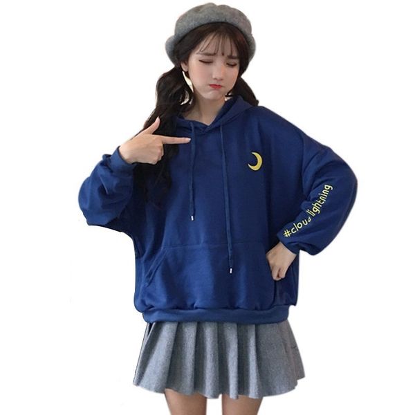 2019 new preppy style moon letter embroidery hoodies female sweet cute hooded sewarshirt women harajuku pullover sudaderas xxl, Black
2019 new preppy style moon letter embroidery hoodies female sweet cute hooded sewarshirt women harajuku pullover sudaderas xxl, Black