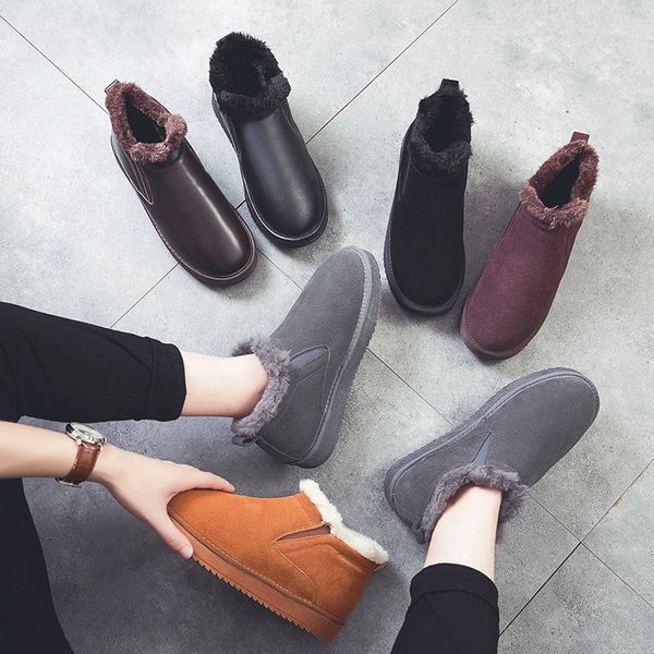 2019 men boots genuine leather women shoes winter fashion men shoes winter boots warm ankle snow boot fur cowhide flock, Black
2019 men boots genuine leather women shoes winter fashion men shoes winter boots warm ankle snow boot fur cowhide flock, Black