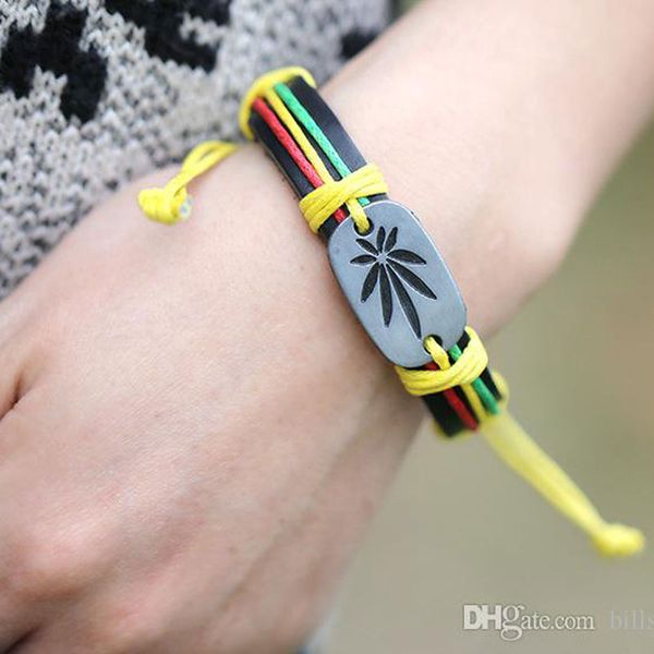 fashion hemp hand woven alloy design maple leaf surfing leather bracelets bracelets men gift ing, Golden;silver
fashion hemp hand woven alloy design maple leaf surfing leather bracelets bracelets men gift ing, Golden;silver