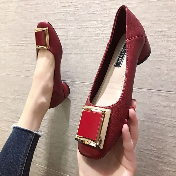 buckle woman shoes all-match shallow mouth square toe female footwear women's heels autumn casual sneaker new dress on, Black
buckle woman shoes all-match shallow mouth square toe female footwear women's heels autumn casual sneaker new dress on, Black