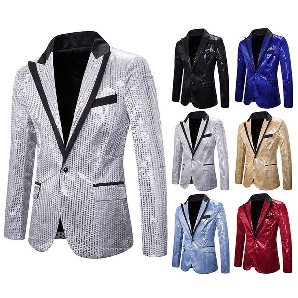 men's brand new creative fashion personality business casual sequined suit wedding man host suit men jacket men blazer, White;black
men's brand new creative fashion personality business casual sequined suit wedding man host suit men jacket men blazer, White;black