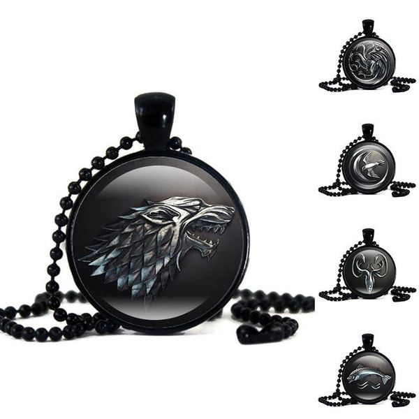 Game of Thrones Necklace House Strek Lannister Targaryen Dragn Wolf Lion Sign Pendant Glass Cabochon Necklace fashion Jewelry DROPSHP 162590
Game of Thrones Necklace House Strek Lannister Targaryen Dragn Wolf Lion Sign Pendant Glass Cabochon Necklace fashion Jewelry DROPSHP 162590