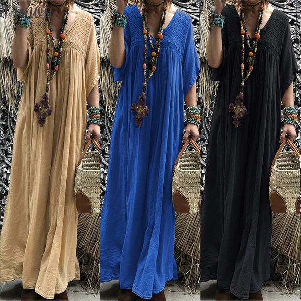 bohemian women lace crochet maxi long dress summer v neck flare sleeve solid sundress kaftan party beach vestido baggy, Black;gray
bohemian women lace crochet maxi long dress summer v neck flare sleeve solid sundress kaftan party beach vestido baggy, Black;gray