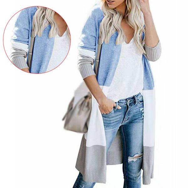 womens open front long sweater cardigans boho long sleeve color block knit lightweight kimono duster coats, White
womens open front long sweater cardigans boho long sleeve color block knit lightweight kimono duster coats, White