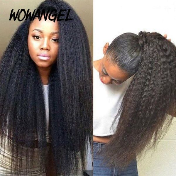 wowangel kinky straight wig 13x6 lace front human hair wigs with pre plucked baby hair brazilian remy italian yaki human wig, Black;brown
wowangel kinky straight wig 13x6 lace front human hair wigs with pre plucked baby hair brazilian remy italian yaki human wig, Black;brown