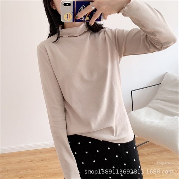 19 simple all-match solid -shirt lace color all-match lace high collar sanding thickened base shirt w903, White
19 simple all-match solid -shirt lace color all-match lace high collar sanding thickened base shirt w903, White