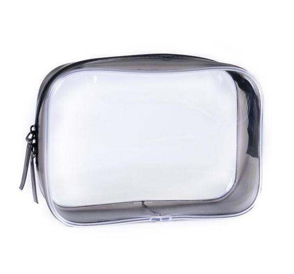 100pcs 2019 black pvc transparent waterproof multifunctional cosmetic bags