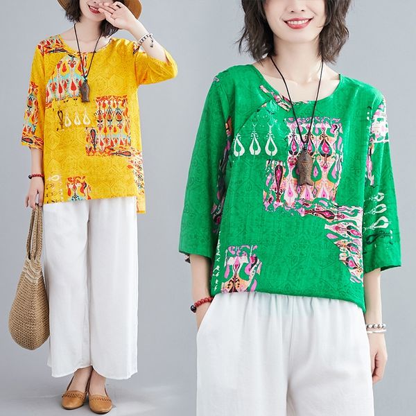 xiumei national cotton and linen jiangnan 2020 design women's national style casual cotton and linen plate buckle printed tea clothes w, White
xiumei national cotton and linen jiangnan 2020 design women's national style casual cotton and linen plate buckle printed tea clothes w, White
