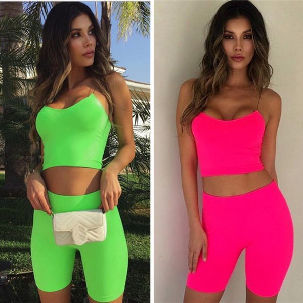 women two piece outfits sets fluorescent vest tank crop biker shorts tracksuit summer clothes fitness streetwear clothing ty173, White
women two piece outfits sets fluorescent vest tank crop biker shorts tracksuit summer clothes fitness streetwear clothing ty173, White
