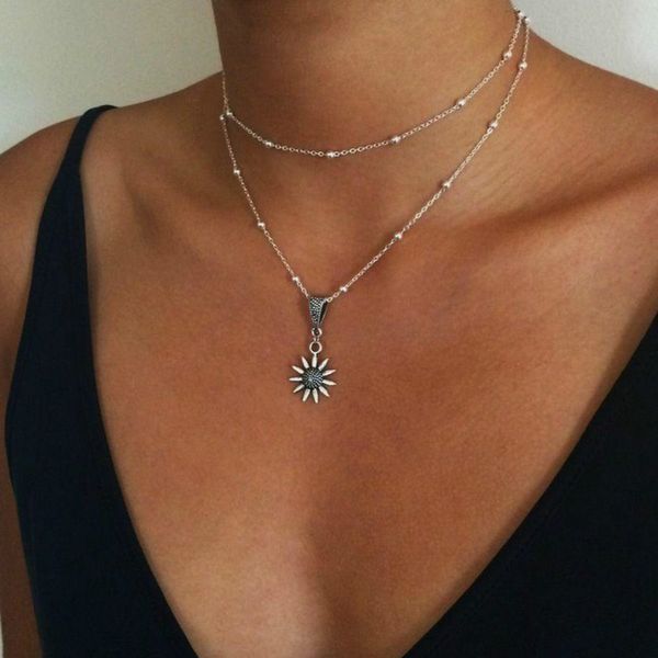 simple silver sunflower necklace tiny beaded multilayer necklace dainty jewelry gifts statement
simple silver sunflower necklace tiny beaded multilayer necklace dainty jewelry gifts statement