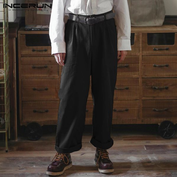 incerun fashion men straight pants solid loose pockets button joggers 2019 business pants cotton casual streetwear trousers men, Black
incerun fashion men straight pants solid loose pockets button joggers 2019 business pants cotton casual streetwear trousers men, Black