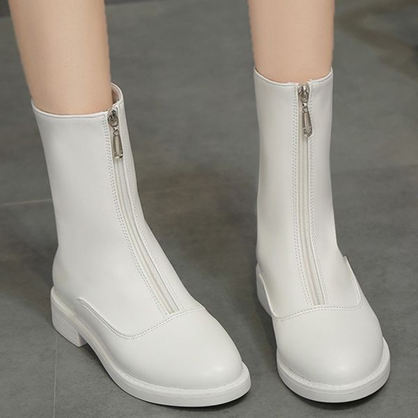 spring boots shoes female front zipper 2019 spring new high woman shoes casual thick heel leather boots, Black
spring boots shoes female front zipper 2019 spring new high woman shoes casual thick heel leather boots, Black