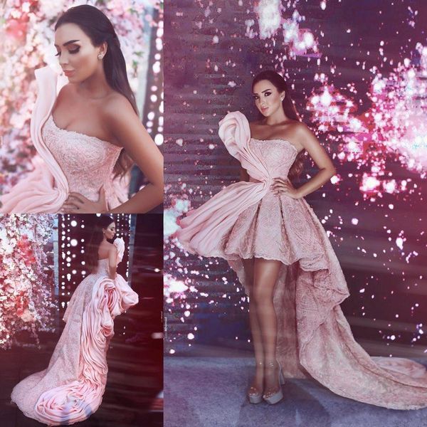 high low pink prom dresses dubai style arabic long train ruffle pageant party gowns strapless cocktail evening red capet dress, Black
high low pink prom dresses dubai style arabic long train ruffle pageant party gowns strapless cocktail evening red capet dress, Black