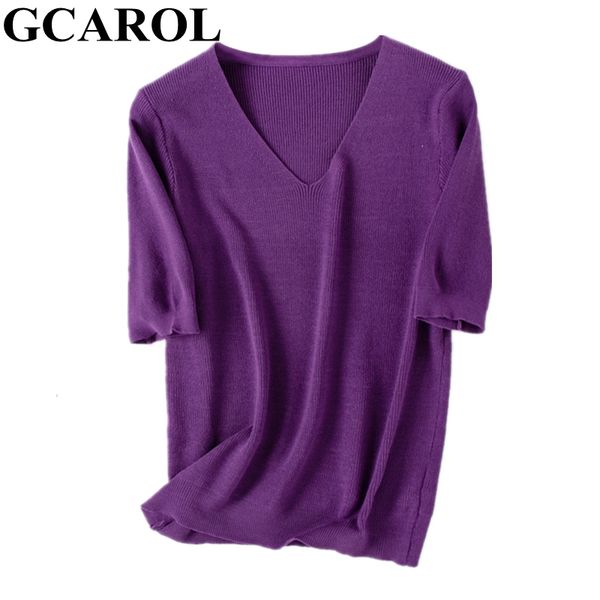gcarol new women v neck sweater half sleeve stretch basic render knitted pullover spring fall thin knit in 4 colors, White;black
gcarol new women v neck sweater half sleeve stretch basic render knitted pullover spring fall thin knit in 4 colors, White;black
