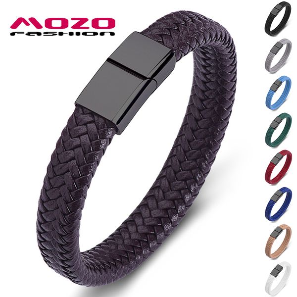 charm bracelets fashion punk male jewelry brown braided leather bracelet black stainless steel magnetic clasp women bangles, Golden;silver
charm bracelets fashion punk male jewelry brown braided leather bracelet black stainless steel magnetic clasp women bangles, Golden;silver